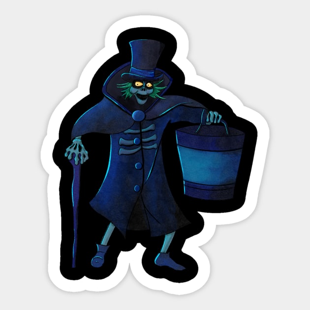 Hatbox Ghost Sticker by sketchcot